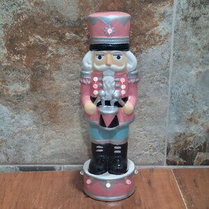 Lights Up Pink Nutcracker 12 Inch Tall Christmas Decor